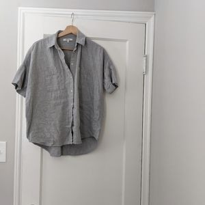 Madewell Blue Grey Short Sleeve Button Down